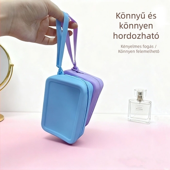 Szilikon utazó szervező rúzs, smink, érmék és kulcsok számára — nagy kapacitású