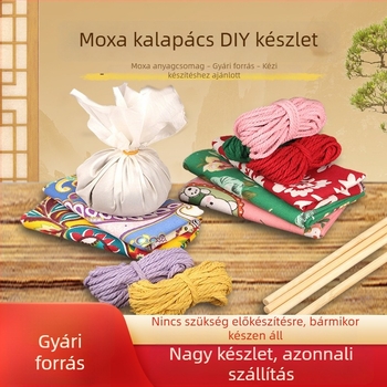 Mugwort kalapács – Kézzel készült DIY masszázs kalapács szatén brokát anyagkészlet (félkész wellness kalapács)