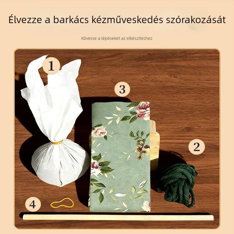 Mugwort kalapács – Kézzel készült DIY masszázs kalapács szatén brokát anyagkészlet (félkész wellness kalapács)