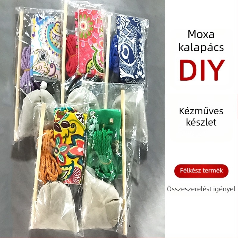 Mugwort kalapács – Kézzel készült DIY masszázs kalapács szatén brokát anyagkészlet (félkész wellness kalapács)