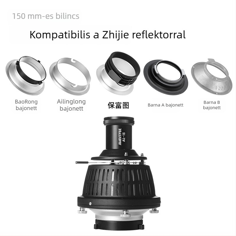 Softbox bajonet-csatlakozós tartó a fényképezéshez, kompatibil Zhijie softboxokkal és Zhijie koncentrátorral