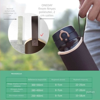 Zsinóros pohárvédő tok, univerzális szigetelő borító üveg- vagy termoszos pohárhoz, 350–500 ml