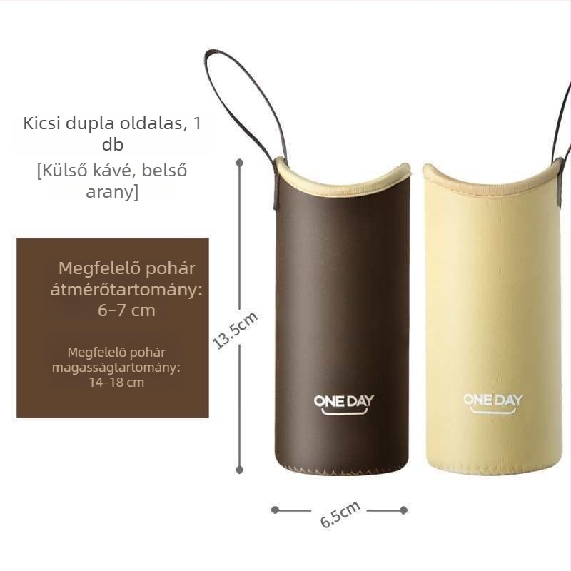 Zsinóros pohárvédő tok, univerzális szigetelő borító üveg- vagy termoszos pohárhoz, 350–500 ml