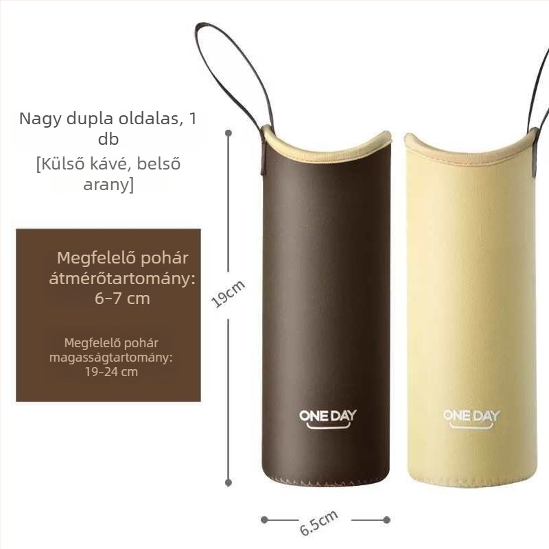 Zsinóros pohárvédő tok, univerzális szigetelő borító üveg- vagy termoszos pohárhoz, 350–500 ml