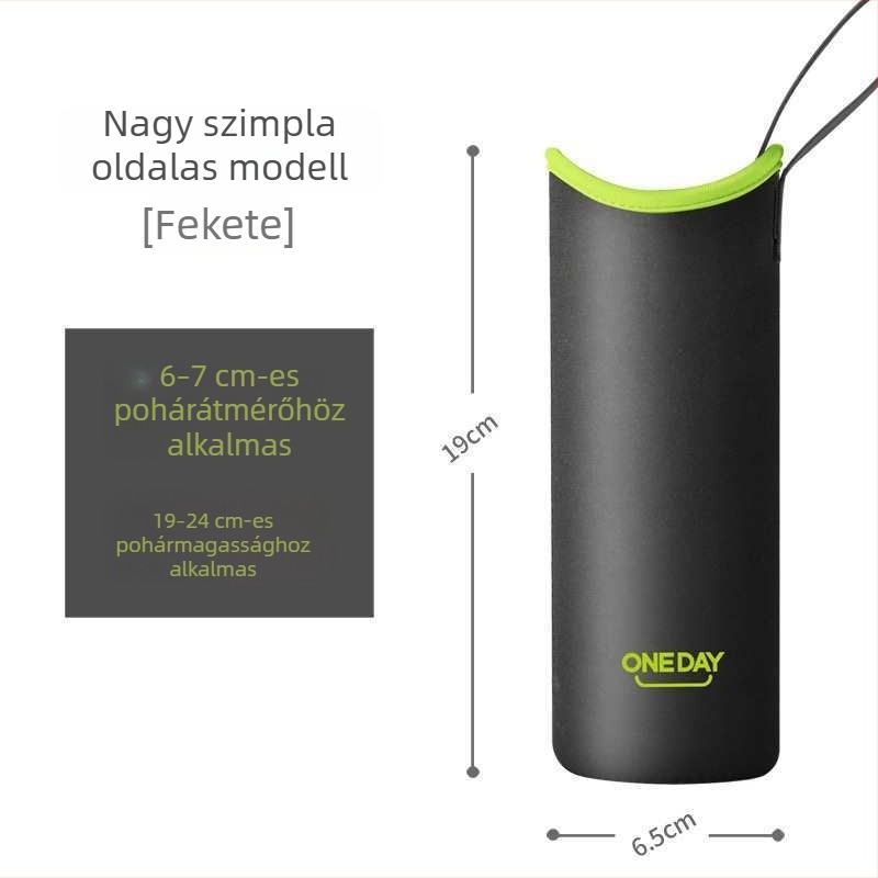 Zsinóros pohárvédő tok, univerzális szigetelő borító üveg- vagy termoszos pohárhoz, 350–500 ml