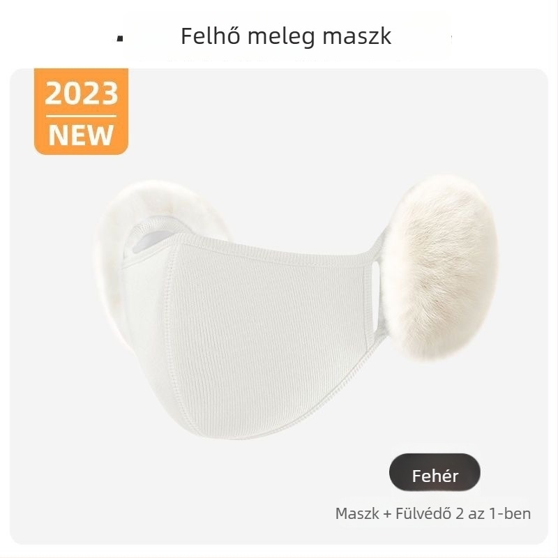 Őszi–téli meleg maszk nőknek fültokvédővel, elegáns, szélálló és hidegnek ellenálló, vastag kültéri kerékpározáshoz