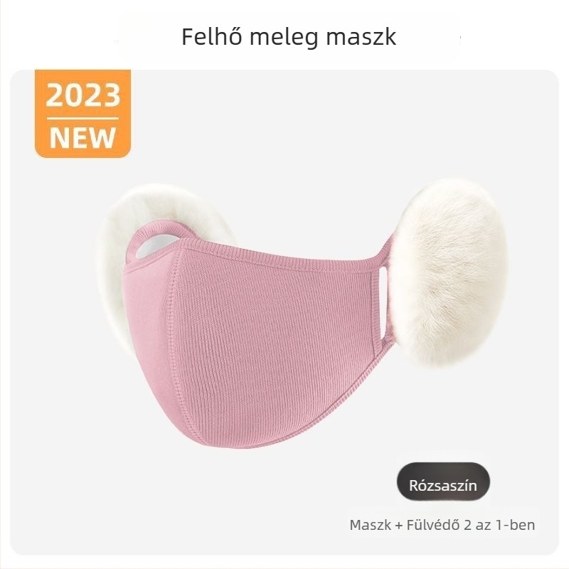 Őszi–téli meleg maszk nőknek fültokvédővel, elegáns, szélálló és hidegnek ellenálló, vastag kültéri kerékpározáshoz
