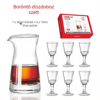 8 darabos borospohár ajándékkészlet logóval, decanterrel és magas poharakkal