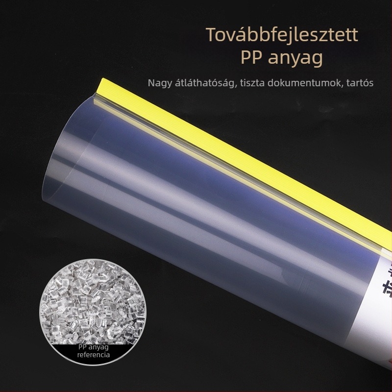 A4-es mappa húzórúddal, nagy kapacitású átlátszó betétlapokkal, mintás műanyag irattartó