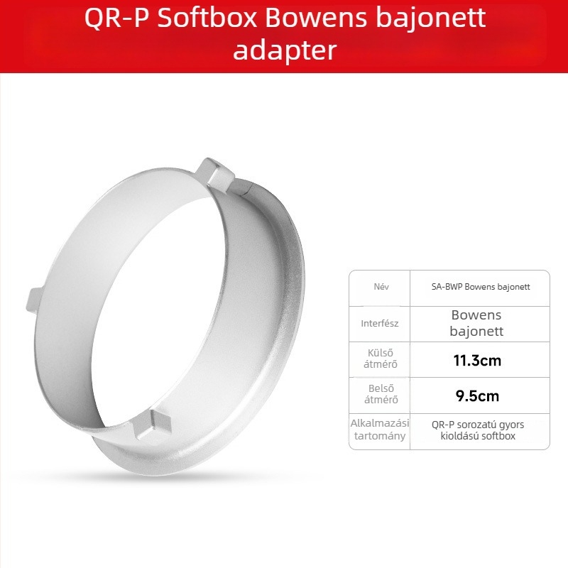 Baorong adaptergyűrű Godox stúdió softboxokhoz (négyzetes/nyolcszögletes)