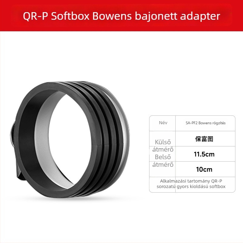 Baorong adaptergyűrű Godox stúdió softboxokhoz (négyzetes/nyolcszögletes)