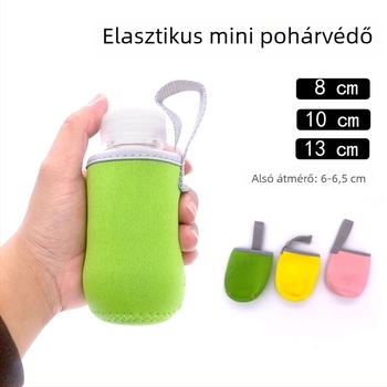 Mini szigetelt pohárhüvely ruhából, hordozható, kötőfűzővel – üveg- és műanyag poharakhoz
