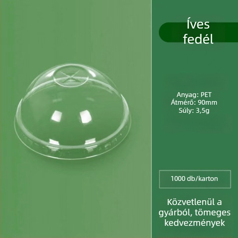Egyszer használatos, átlátszó PET U-formájú pohár, 90 mm-es átmérővel, 301–400 ml kapacitású, tej-tea, kávé és hideg italok számára, csomagoláshoz