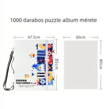 1000 darabos puzzle tároló, A1 poszterkönyv és A2 vastag gyűjteményes mappa, 60 oldal, PP anyag