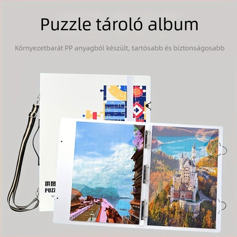 1000 darabos puzzle tároló, A1 poszterkönyv és A2 vastag gyűjteményes mappa, 60 oldal, PP anyag