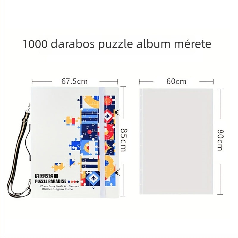 1000 darabos puzzle tároló, A1 poszterkönyv és A2 vastag gyűjteményes mappa, 60 oldal, PP anyag