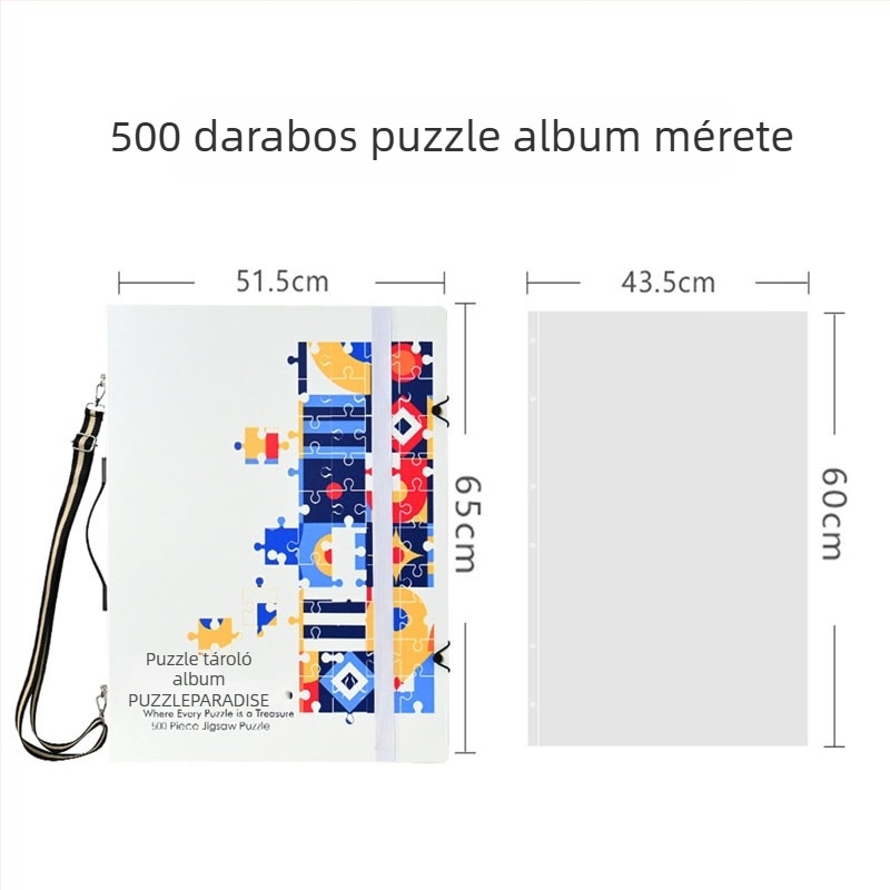 1000 darabos puzzle tároló, A1 poszterkönyv és A2 vastag gyűjteményes mappa, 60 oldal, PP anyag