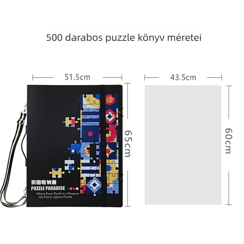 1000 darabos puzzle tároló, A1 poszterkönyv és A2 vastag gyűjteményes mappa, 60 oldal, PP anyag