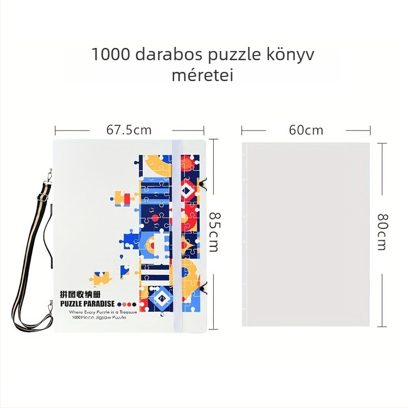 1000 darabos puzzle tároló, A1 poszterkönyv és A2 vastag gyűjteményes mappa, 60 oldal, PP anyag