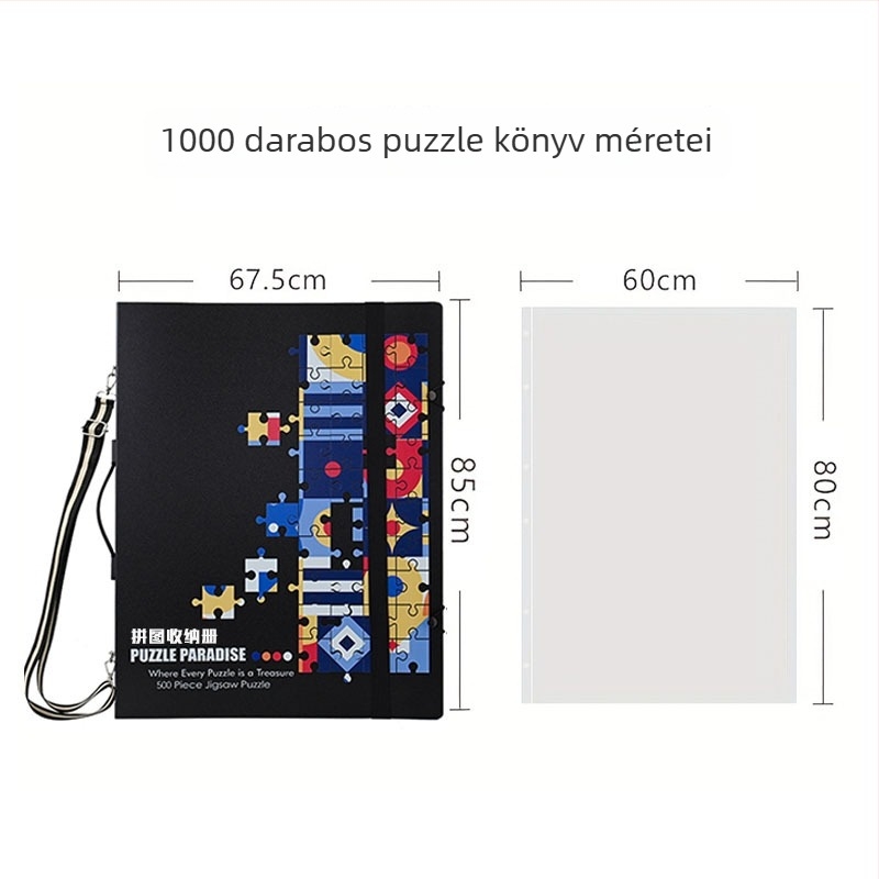 1000 darabos puzzle tároló, A1 poszterkönyv és A2 vastag gyűjteményes mappa, 60 oldal, PP anyag