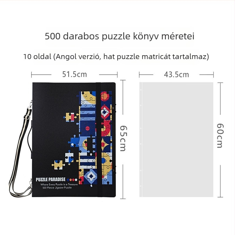 1000 darabos puzzle tároló, A1 poszterkönyv és A2 vastag gyűjteményes mappa, 60 oldal, PP anyag
