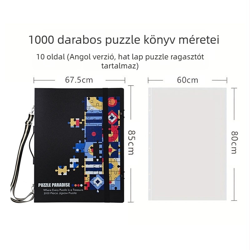 1000 darabos puzzle tároló, A1 poszterkönyv és A2 vastag gyűjteményes mappa, 60 oldal, PP anyag