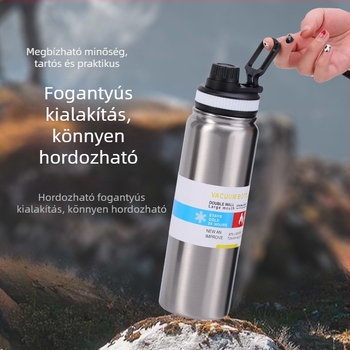 Nagy kapacitású, szigetelt termospohár kültéri tevékenységekhez: kerékpározás, hegymászás, kemping és utazás