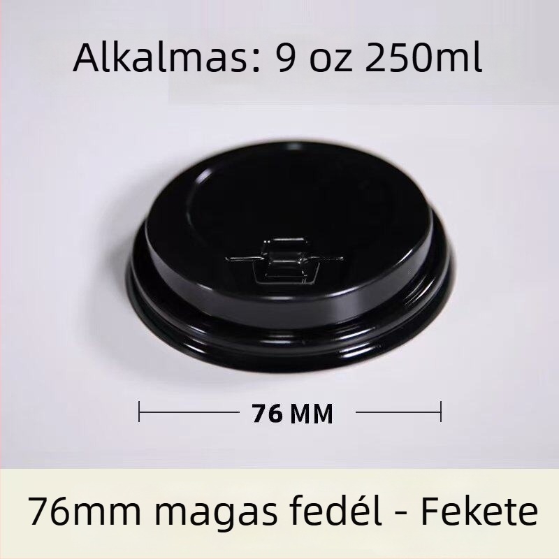 Egyszer használatos papír pohár fedél, lapos fedél kapcsolóval, 80/90 mm-es átmérő, többfunkciós összekapcsolt fedél, szivárgásmentes tej-tea pohár fedél.