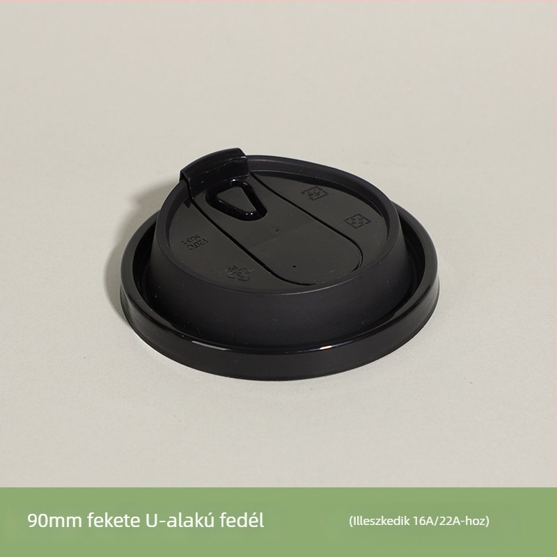 Egyszer használatos papír pohár fedél, lapos fedél kapcsolóval, 80/90 mm-es átmérő, többfunkciós összekapcsolt fedél, szivárgásmentes tej-tea pohár fedél.
