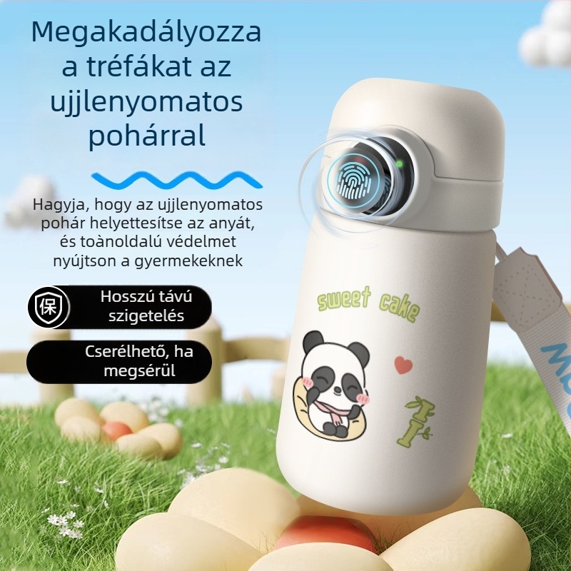 Személyre szabható ujjlenyomat-nyitású termoszos intelligens ivóedény gyerekeknek