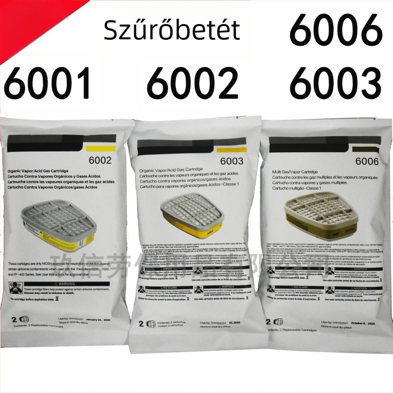 Aktív szénszűrő doboz 6001–6006, gázmaszk kiegészítők