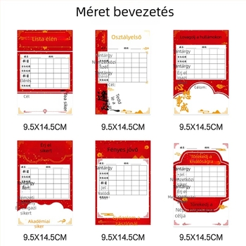 Közép- és általános iskolás diákok számára készült tanulási célfal kártyák, vizsgaeredmény-célkártyákkal