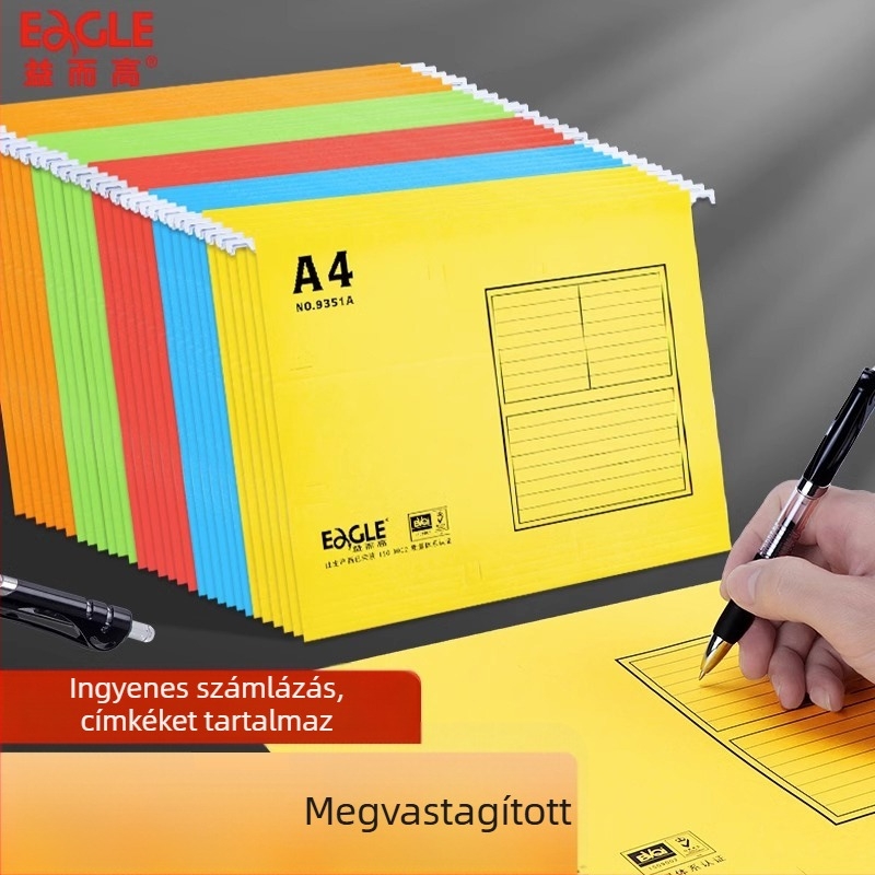 A4-es vas kampóval ellátott mappa klipek