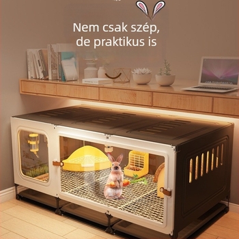 Nagy belső nyúlketrec kényelmes alvófészekkel nyulaknak, tengerimalacoknak és törpenyulaknak