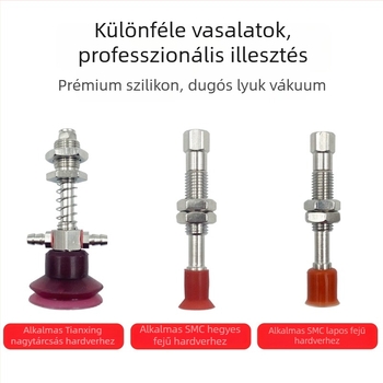 Vákuum szívófej nyílásokkal a palack kupak nyílásának blokkolásához — ipari nagyfejű szilikon, manipulátorhoz, pneumatikus, magas hőmérsékletű automatizálás