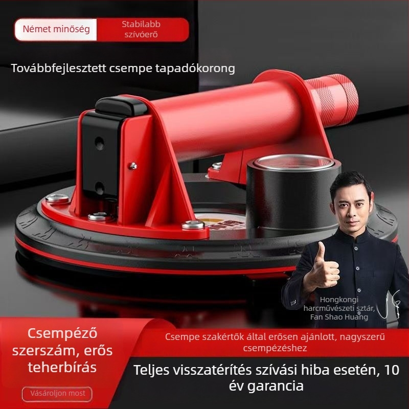 Csempekezeléshez szívókorong kézi és elektromos levegőpumpával – erős, nagy méretű eszköz