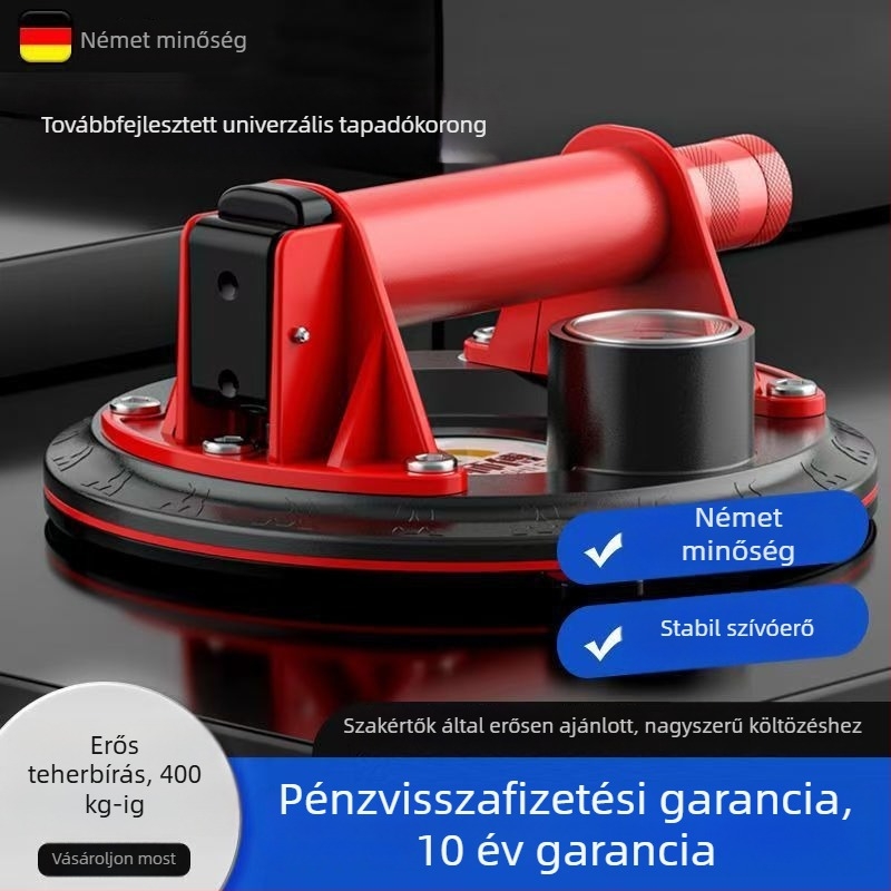 Csempekezeléshez szívókorong kézi és elektromos levegőpumpával – erős, nagy méretű eszköz