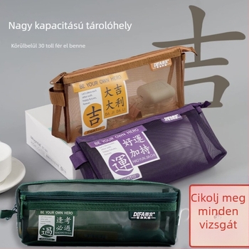 Morandi színű tolltartó, japán stílusú, nagy kapacitású, kétszintes, könnyű és hordozható diákok számára