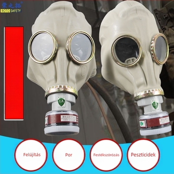 Gumi respirátor maszk vegyi gázokhoz, porhoz, spray festéshez és növényvédőszerekhez – védelem a szagtól, formaldehidtől és füsttől, szellemalak dizájn