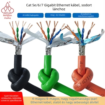 Cat5/Cat6/Cat7 kétszeresen árnyékolt ipari Ethernet-kábel gépészeti eszközökhöz, zajtűrés, olajálló, hajlításálló, rugalmas húzólánc