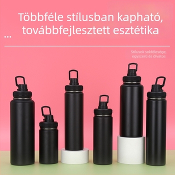 304 rozsdamentes acél termosz, kettős falú vákuumos szigetelés, nagy kapacitás, hordozható kültéri kerékpározáshoz