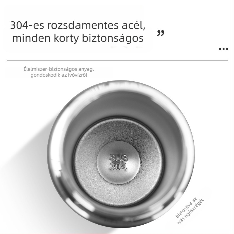 304 rozsdamentes acél termosz, kettős falú vákuumos szigetelés, nagy kapacitás, hordozható kültéri kerékpározáshoz