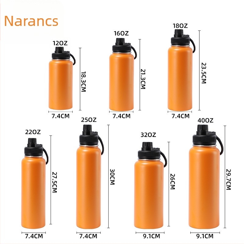 304 rozsdamentes acél termosz, kettős falú vákuumos szigetelés, nagy kapacitás, hordozható kültéri kerékpározáshoz