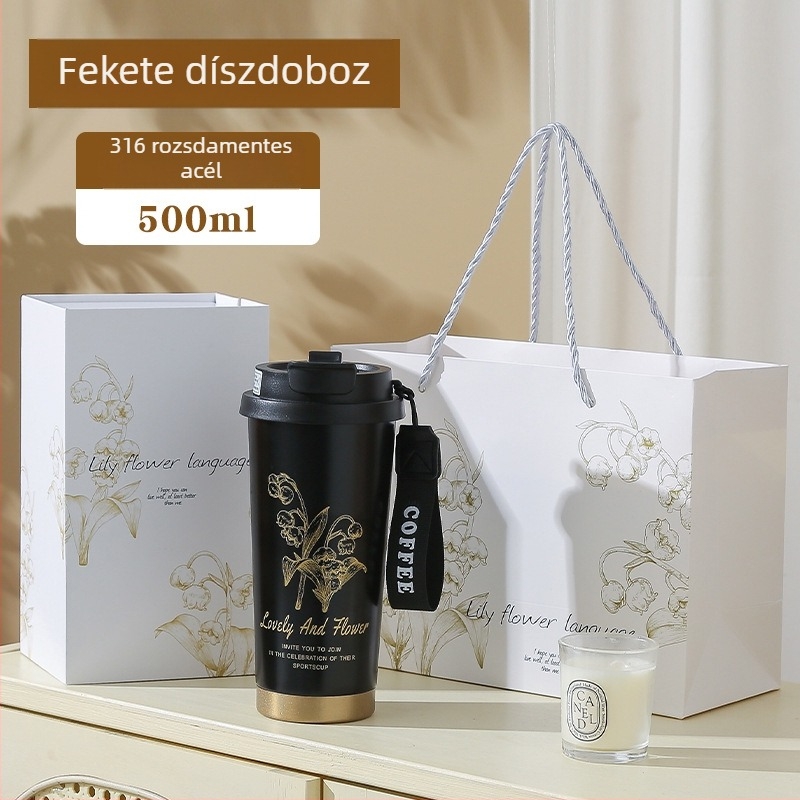 316 rozsdamentes acélból készült izolált termoszos pohár szívószállal, nagy kapacitású otthoni, irodai vagy iskolai használatra