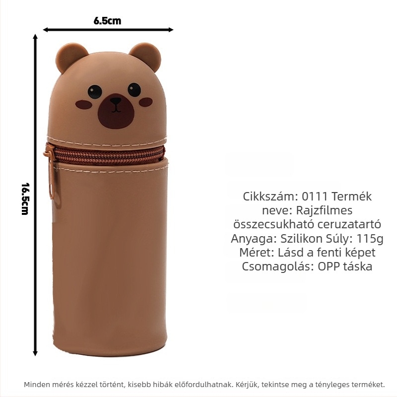 Szilikon tolltartó karikatúrás dizájnnal – hordozható iskolai írószerszám
