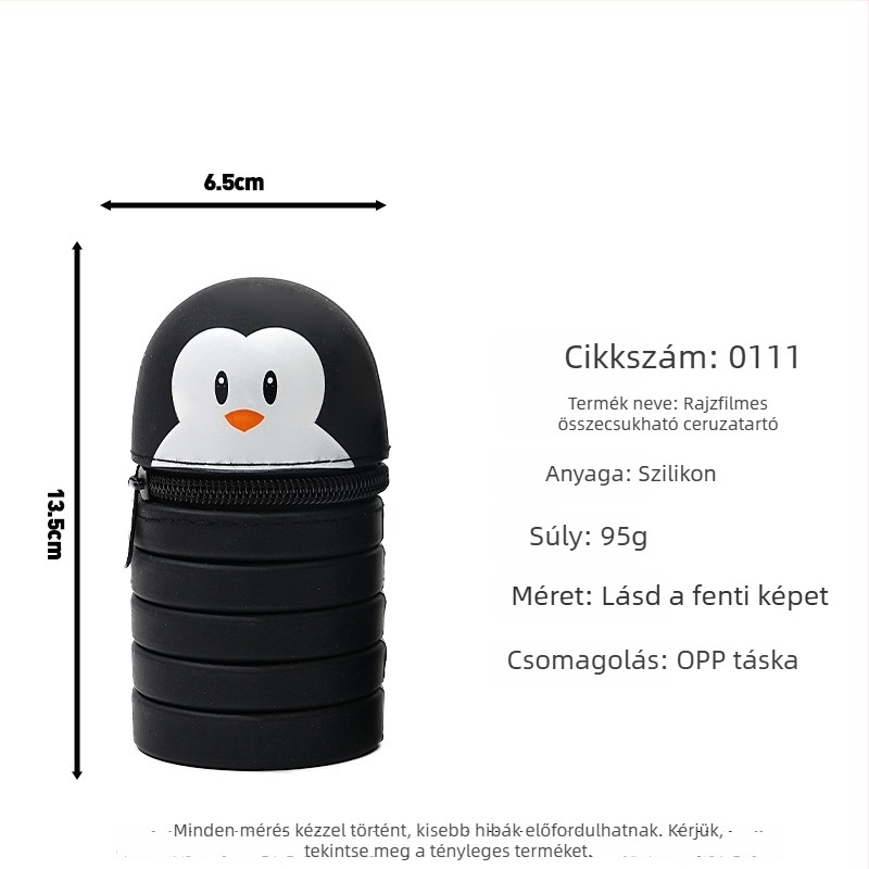Szilikon tolltartó karikatúrás dizájnnal – hordozható iskolai írószerszám