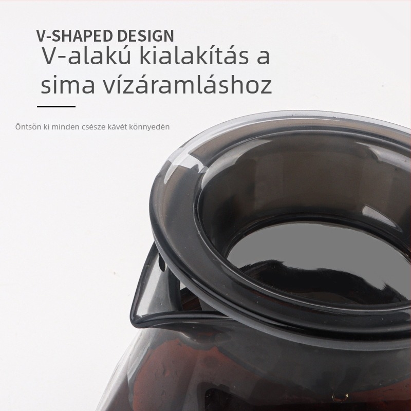 Kézzel készített pour-over kávéfőző kancsó obszidián gyémánt felhő mintával, vastag hőálló üveg, mérőskálával