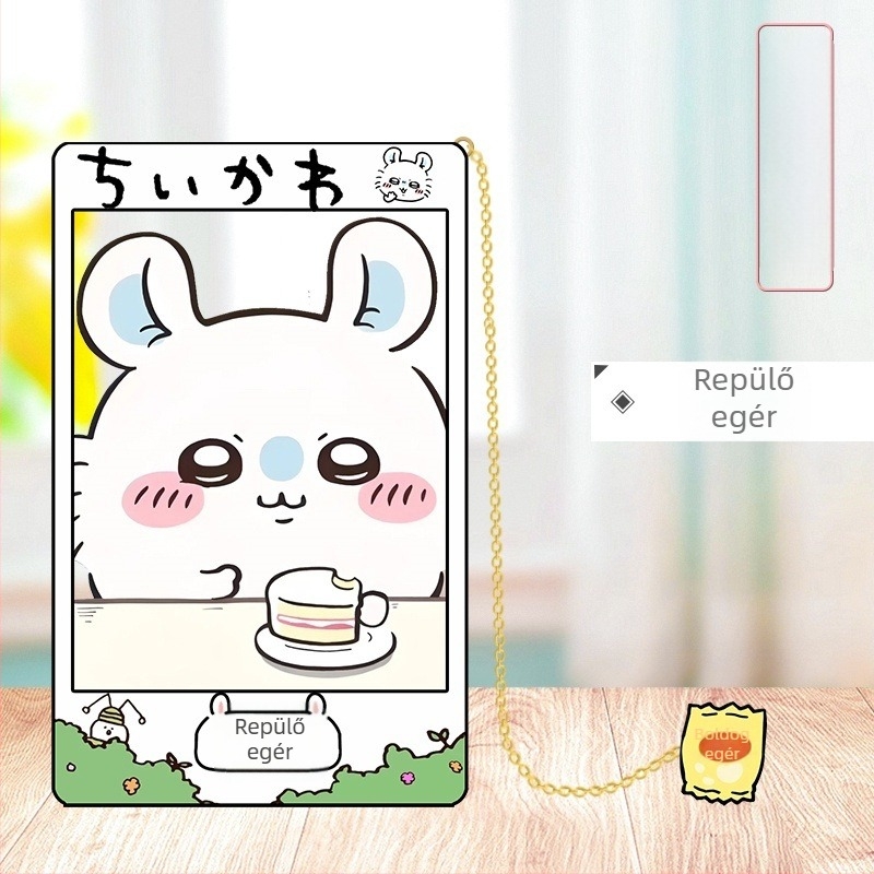 9 cm-es fémes, áttört könyvjelző anime-stílusban Jiyi Xiaoba és Usachi-vel, repülő mókus