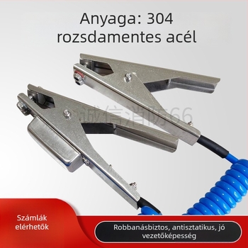 Robbanásbiztos elektrosztatikus földelő csipesz, 304 rozsdamentes acélból, dupla végű antistatikus földelő csipesz vegyi üzemekhez és töltőállomásokhoz.