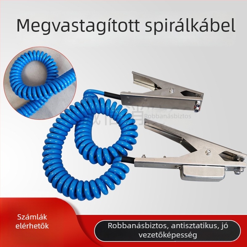 Robbanásbiztos elektrosztatikus földelő csipesz, 304 rozsdamentes acélból, dupla végű antistatikus földelő csipesz vegyi üzemekhez és töltőállomásokhoz.